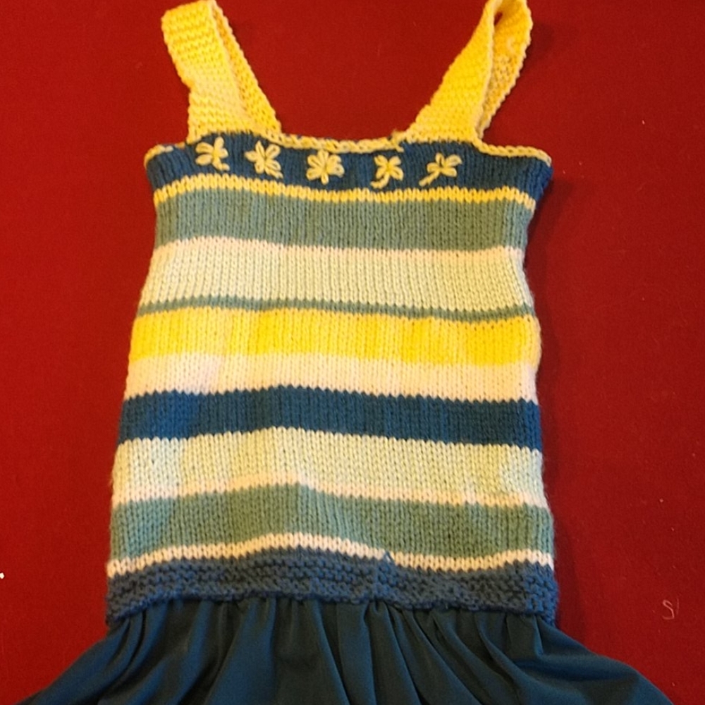 Hand knit kids dress